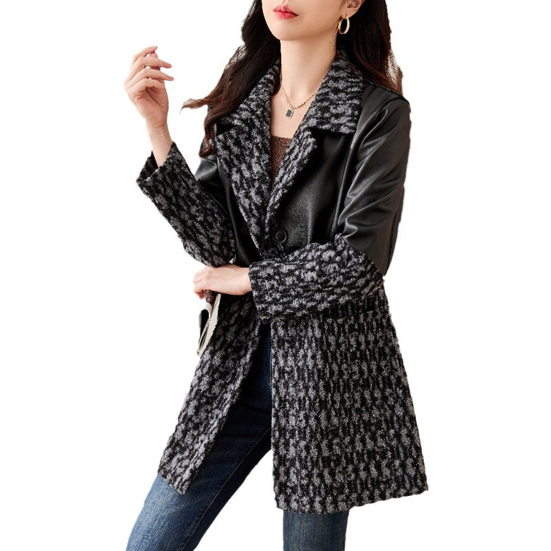 Retro PU Faux Leather Coat (XL–5XL)