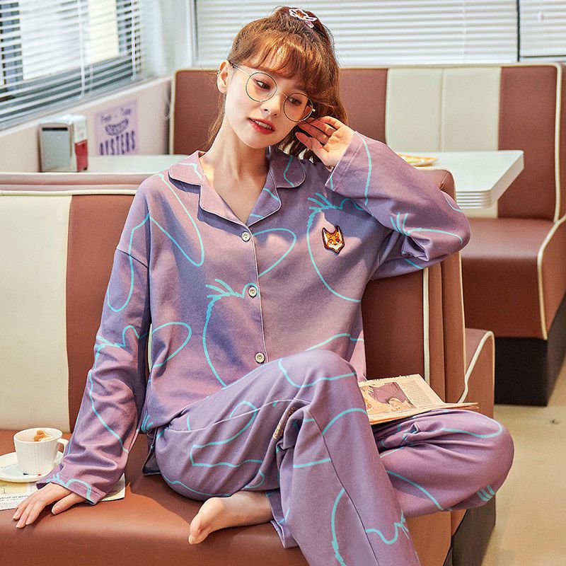 Women Autumn And Winter Cartoon Pajamas