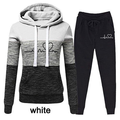 Two-Piece Fleece Hoodie Suit Set