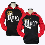 Couple Matching Hoodies with King and Queen Crown Print