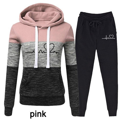 Two-Piece Fleece Hoodie Suit Set