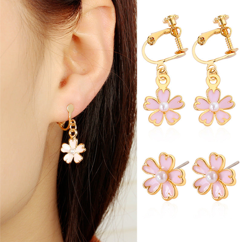 Ins Style Flower Alloy Earrings / Ear Clip