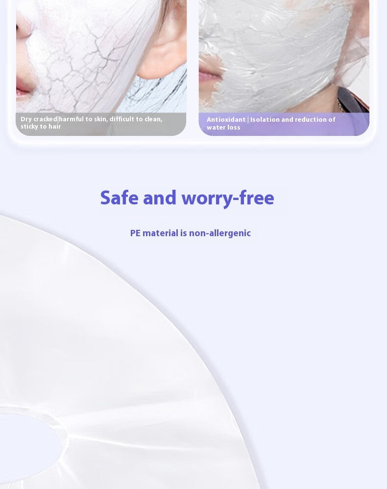 Close-up of a non-allergenic facial mask tissue showcasing its safe and worry-free material for skin care.