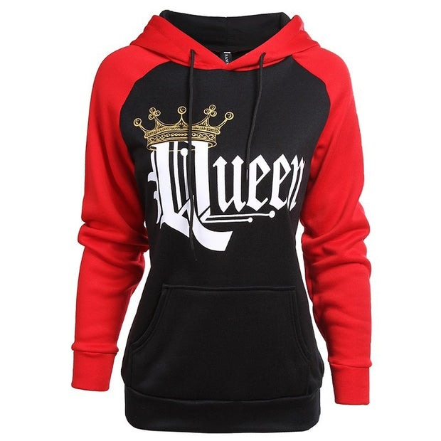 Couple Matching Hoodies with King and Queen Crown Print