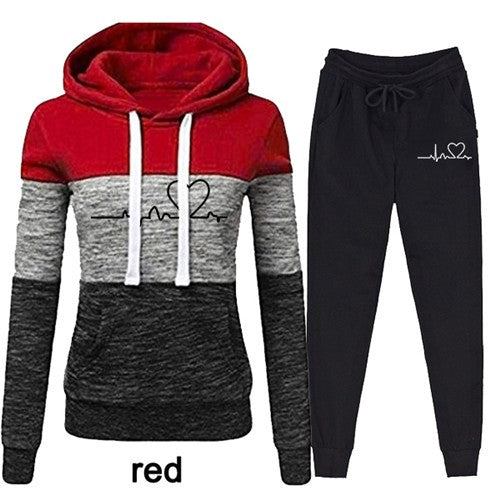 Two-Piece Fleece Hoodie Suit Set