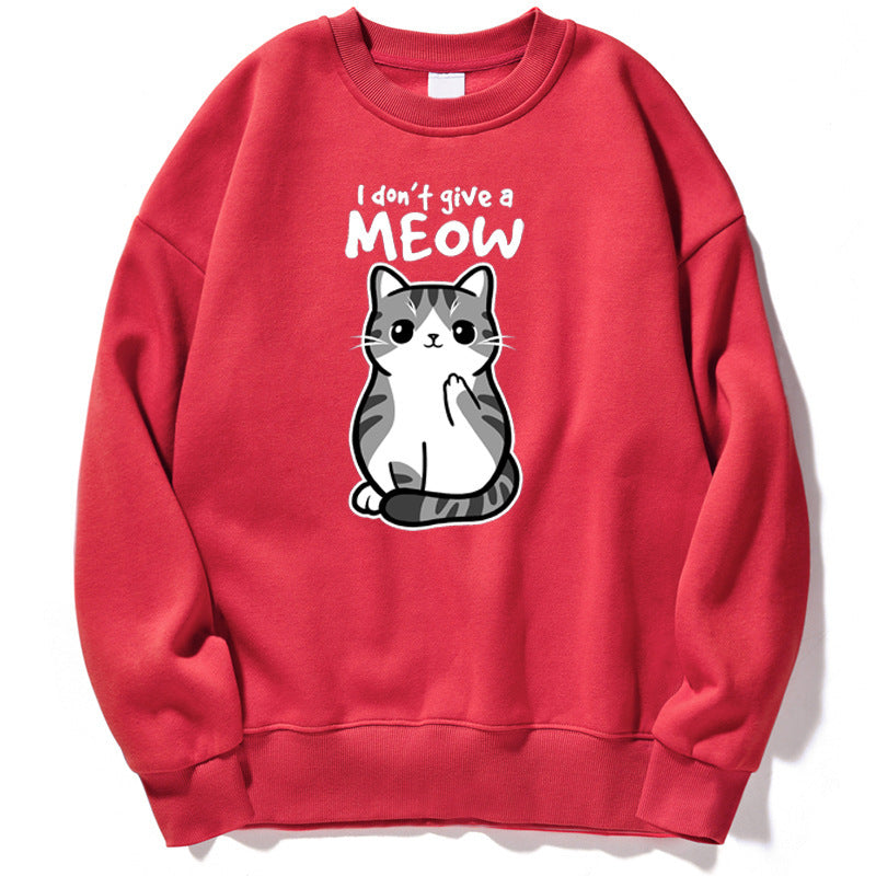 Women’s Black Cat Graphic Sweatshirt “I Don’t Give a Meow”