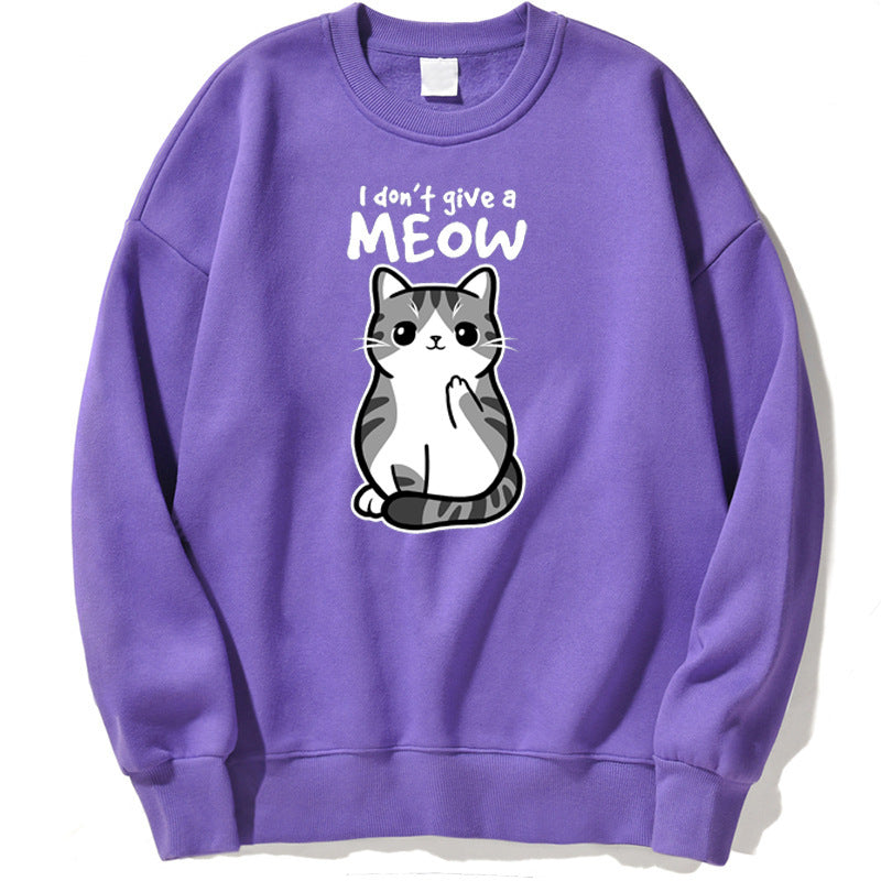 Women’s Black Cat Graphic Sweatshirt “I Don’t Give a Meow”