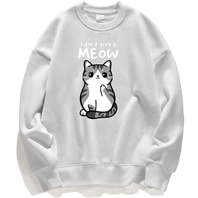 Women’s Black Cat Graphic Sweatshirt “I Don’t Give a Meow”