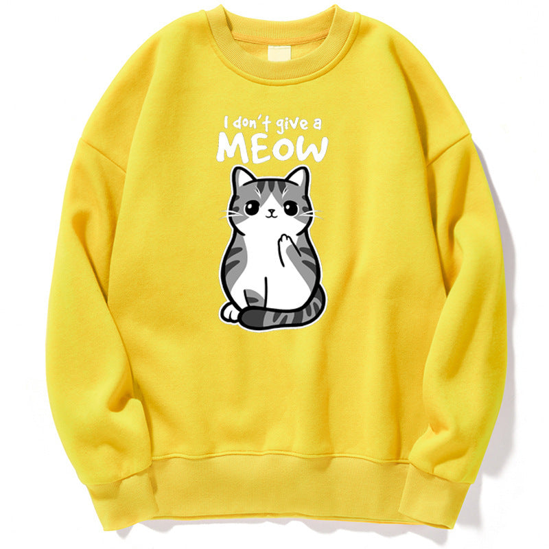Women’s Black Cat Graphic Sweatshirt “I Don’t Give a Meow”