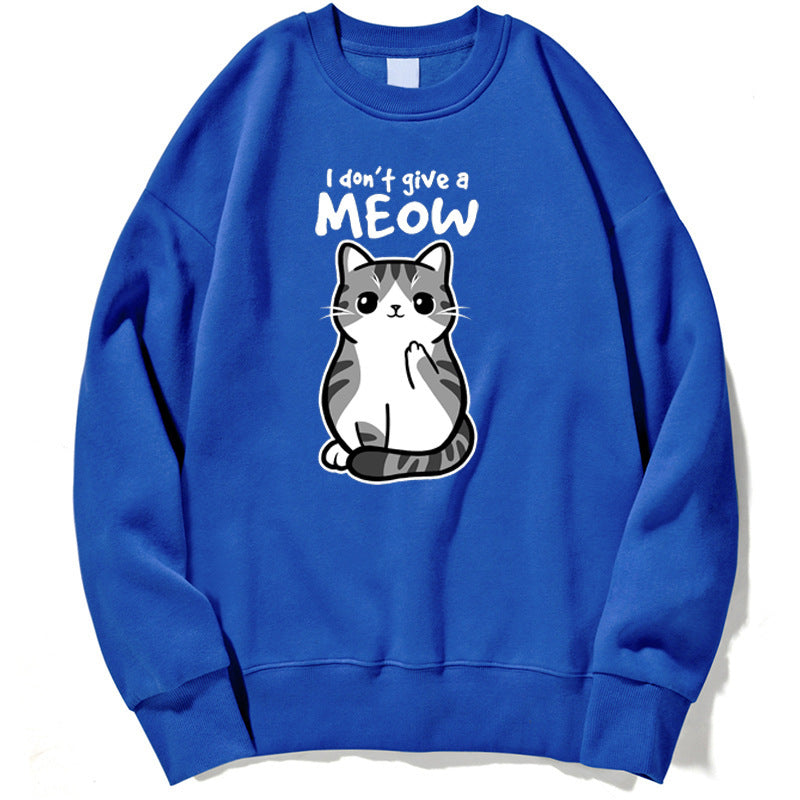 Women’s Black Cat Graphic Sweatshirt “I Don’t Give a Meow”
