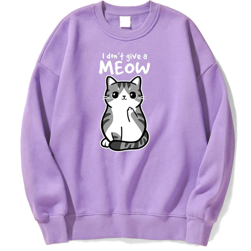 Women’s Black Cat Graphic Sweatshirt “I Don’t Give a Meow”