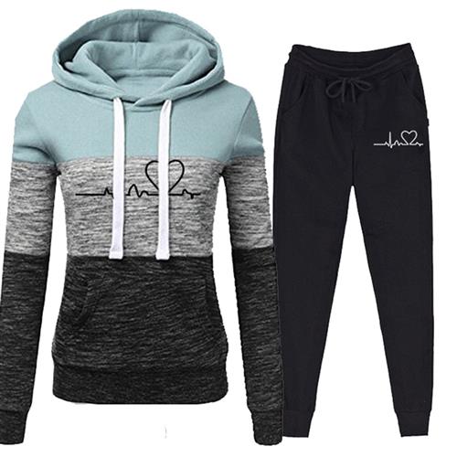Two-Piece Fleece Hoodie Suit Set