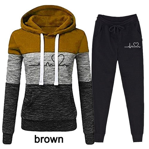Two-Piece Fleece Hoodie Suit Set