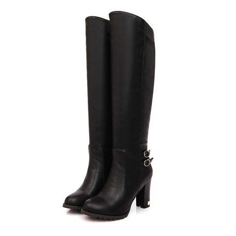 Chunky Heel Over-the-Knee Boots