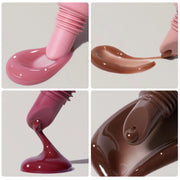 Tea shade lip gloss with glossy finish