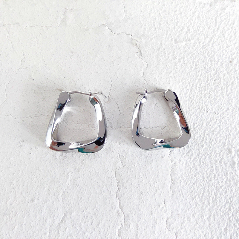 Retro Heart Copper Hoop Earrings