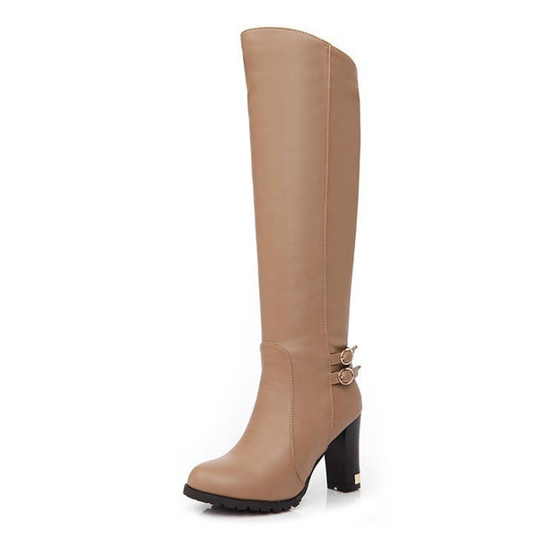 Chunky Heel Over-the-Knee Boots
