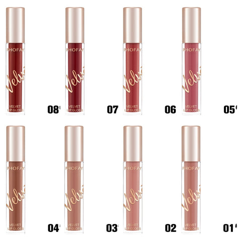 PHOFAY Velvet Lip Gloss – Soft-Matte Glide