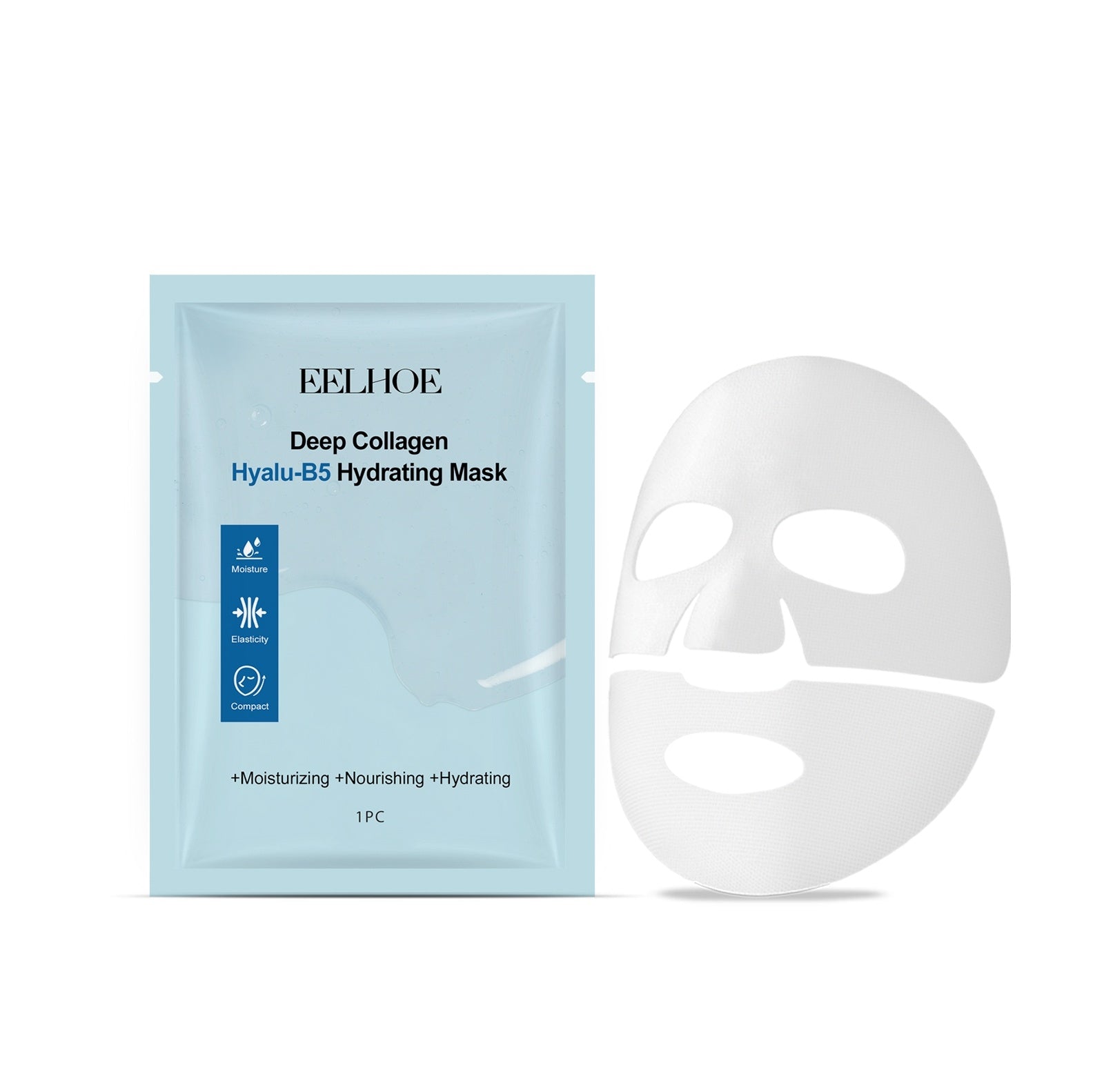 Deep Collagen Hyalu-B5 Hydrating Mask by EELHOE with moisturizing and nourishing benefits, featuring a single mask.