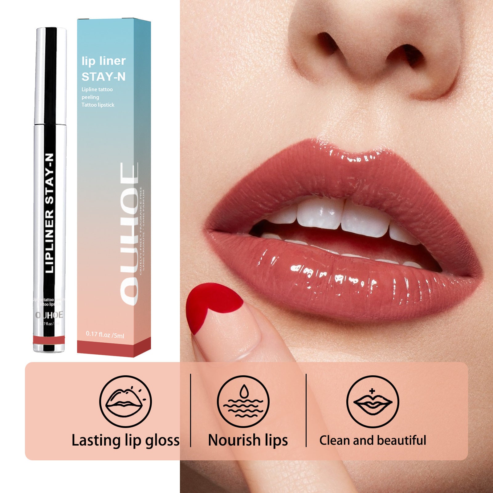 Waterproof lip liner for flawless makeup