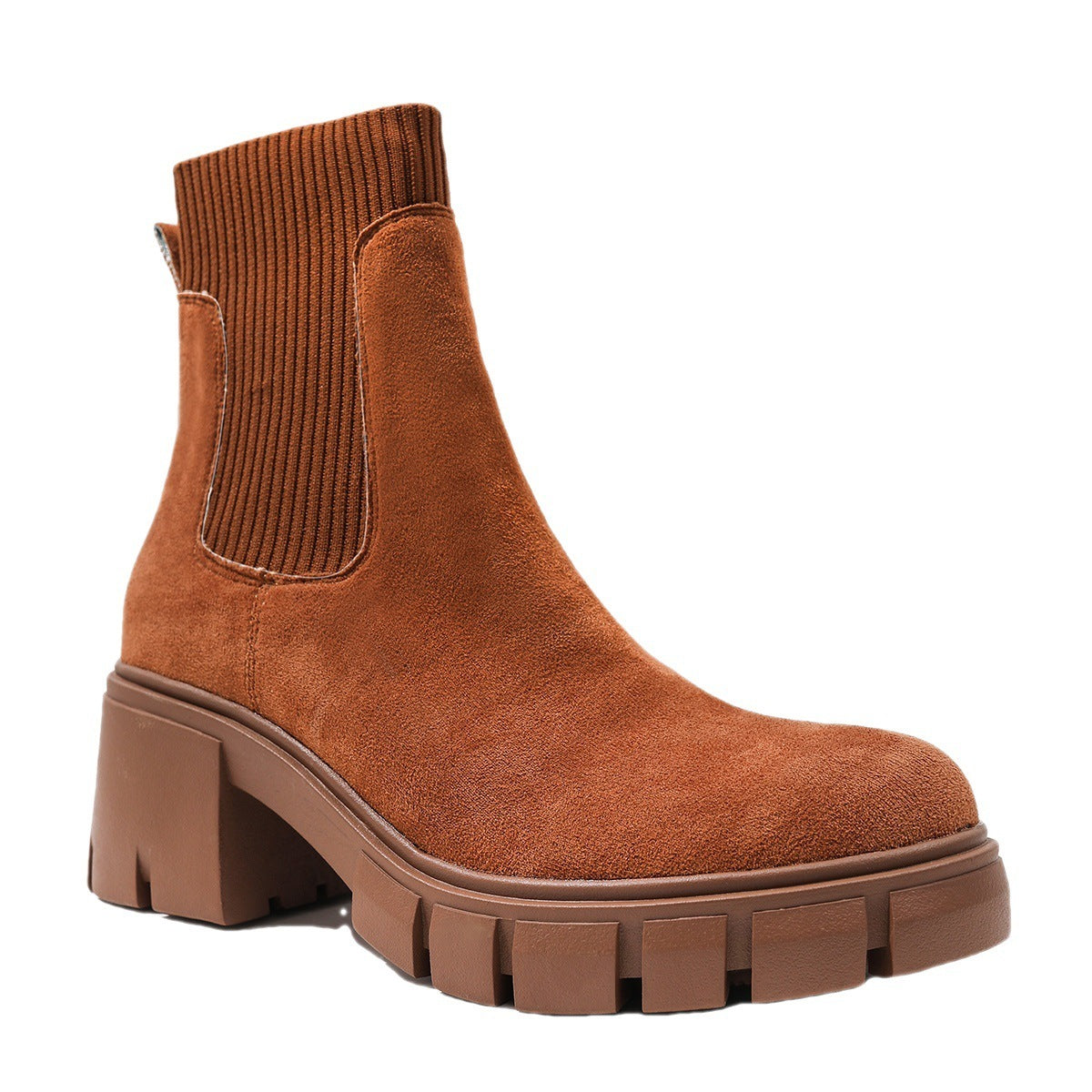 Thick Heel Suede Boots