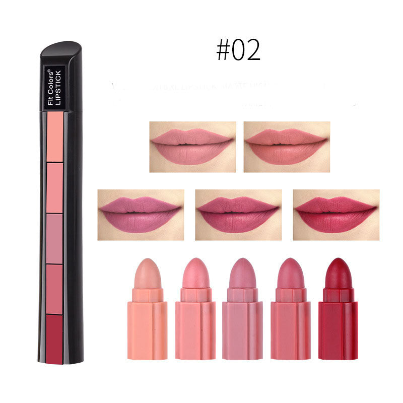 5-Color Matte Lipstick Set – Mix, Match, Layer