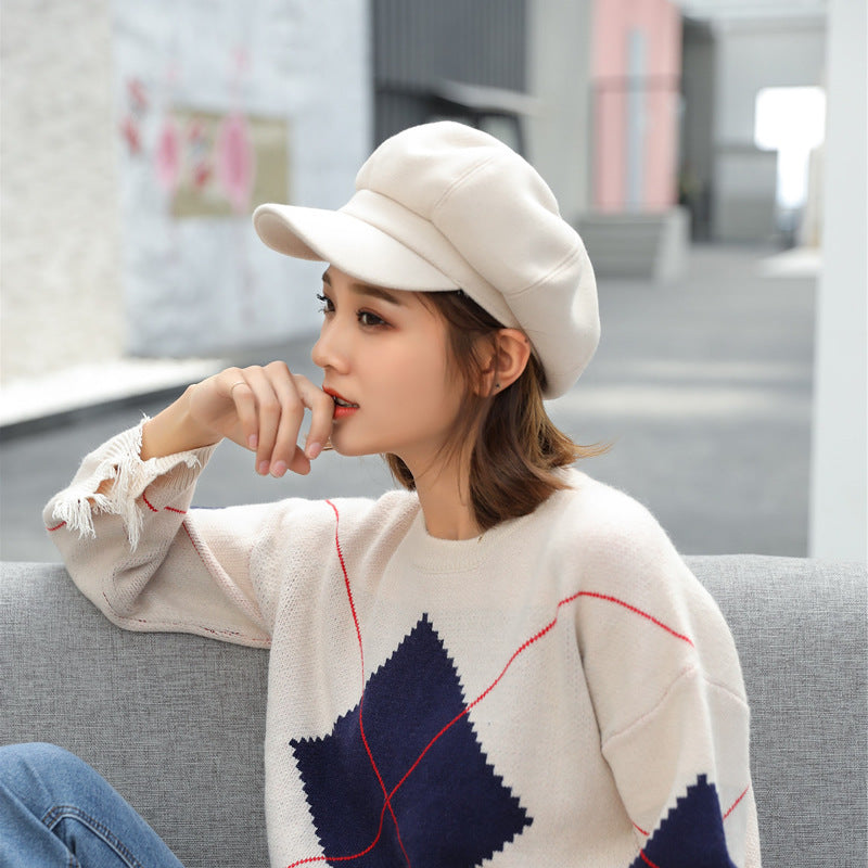 Effortless Parisian chic The must-have woolen beret for women.